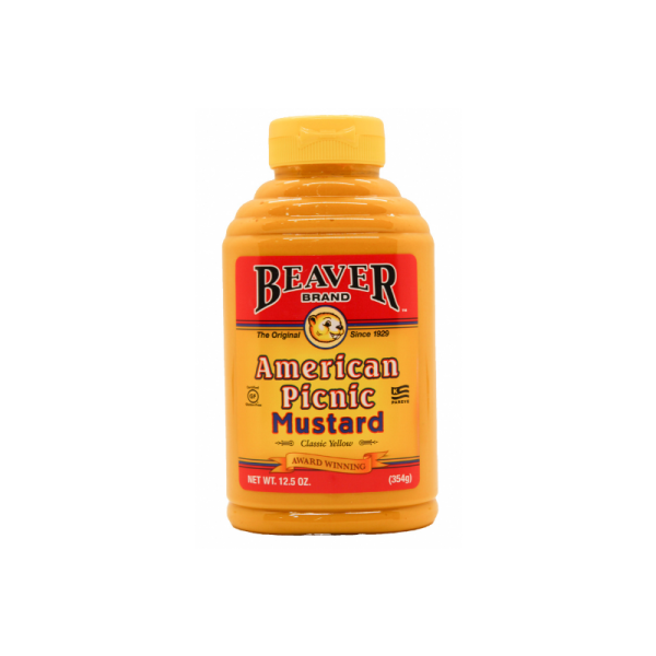 AMERICAN PICNIC MUSTARD SQUEEZE BOTTLE  12.5 oz "BEAVERTON"