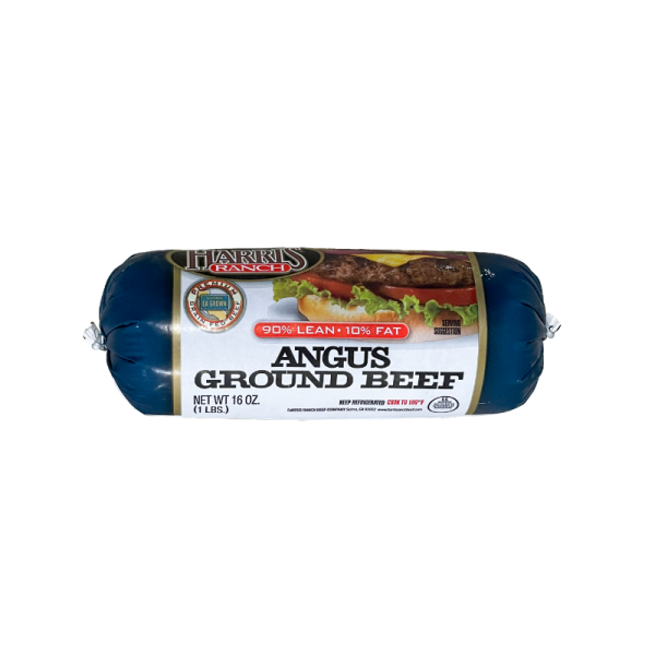 GROUND BEEF CHUB  ANGUS 90/10  1lbs. "HARRIS RANCH"