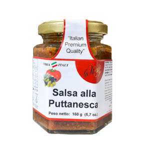 SALSA DE ACEITUNAS Y ALCAPARRA   160 gr. "LA MADIA REGALE"