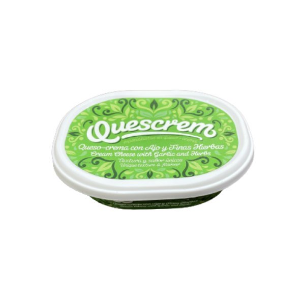 QUESO CREMA CON AJO Y FINAS HIERBAS TARRINA QUESCREAM 200gr