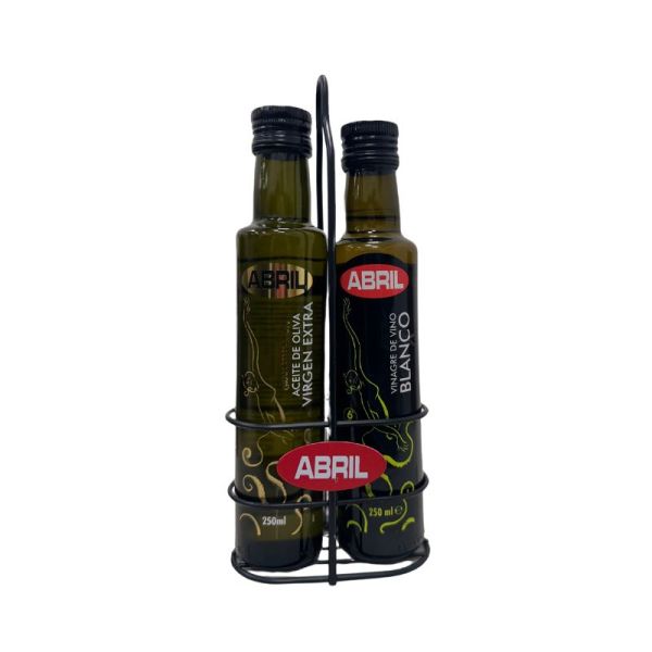 ACEITE -ACEITERA -VINAGRE BLANCO -SALERO ABRIL
