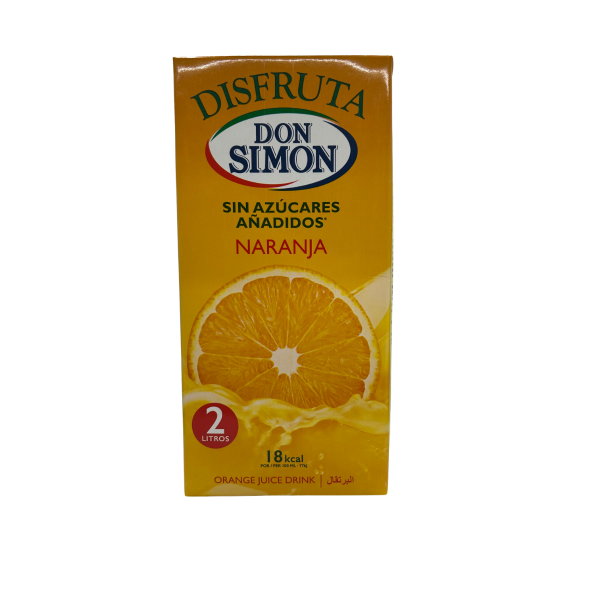 DISFRUTA NARANJA BRICK 2 LT DON SIMON SIN AZUCARES AÑADIDOS