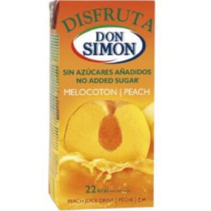 DISFRUTA MELOCOTON  BRICK 2 LT DON SIMON SIN AZUCAR AÑADIDOS.