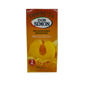 DISFRUTA MELOCOTON  BRICK 2 LT DON SIMON SIN AZUCAR AÑADIDOS.