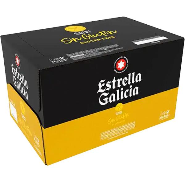 CERVEZA ESTRELLA DE GALICIA SIN GLUTEN BOTELLA 330ML CAJA DE 24 UND