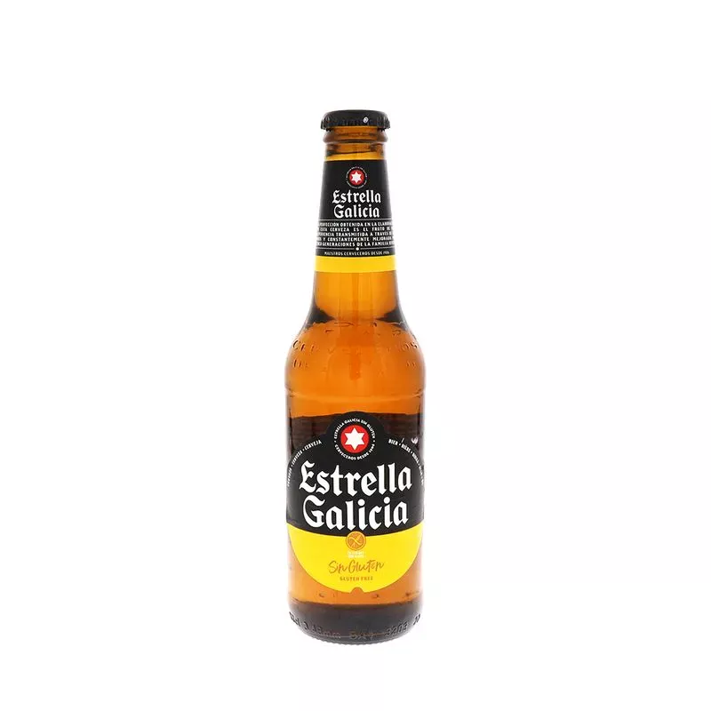 CERVEZA ESTRELLA DE GALICIA SIN GLUTEN BOTELLA 330ML